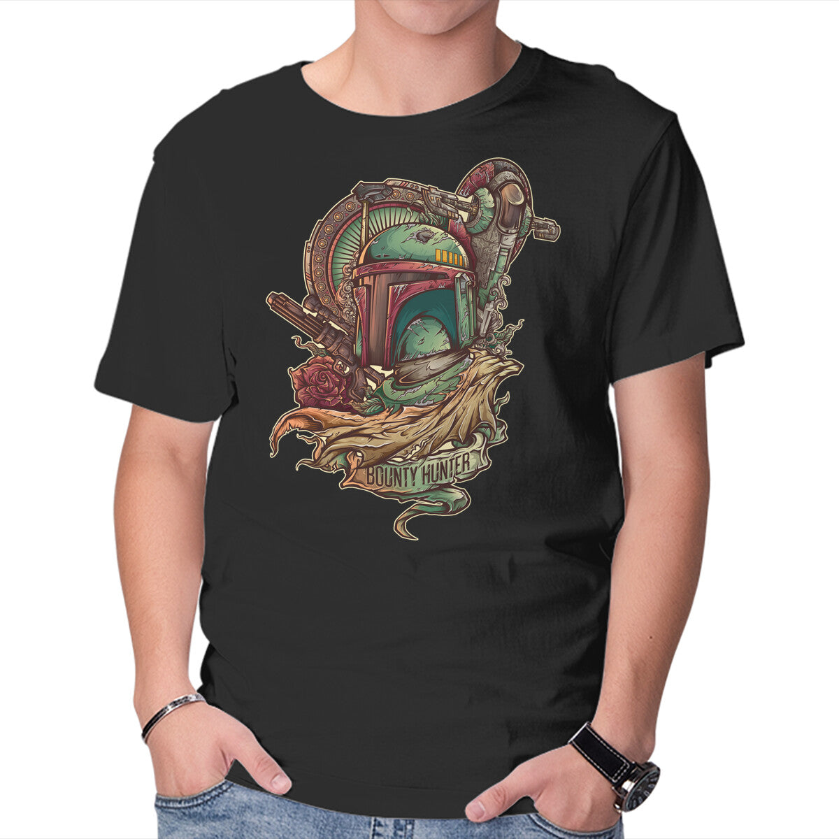 Unisex Crew Neck T-Shirt The Real Bounty Hunter Graphic Short Sleeve Casual Tee XXXXL