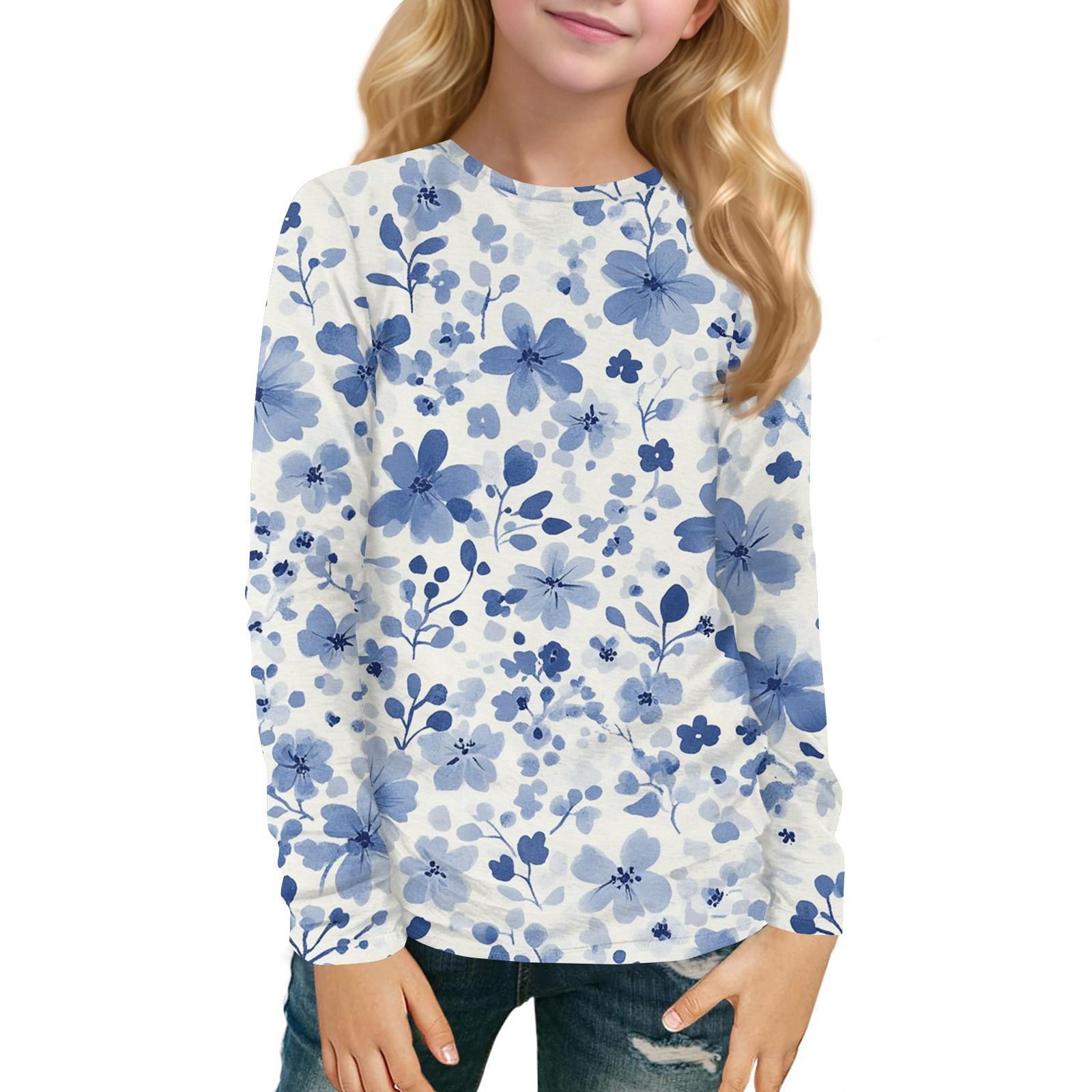 

Детский топ с длинным рукавом, круглым вырезом, с принтом, повседневный 120