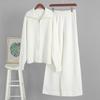 Fall Winter Women's 2 Piece Knit Set Zip Up Cardigan + Wide Leg Pants Casual Outfit