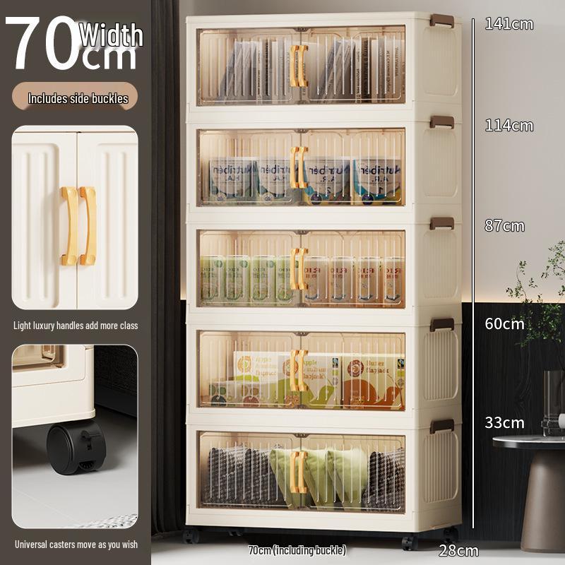 Folding Multi-Layer Plastic Storage & Wardrobe Cabinet for Kids and Households