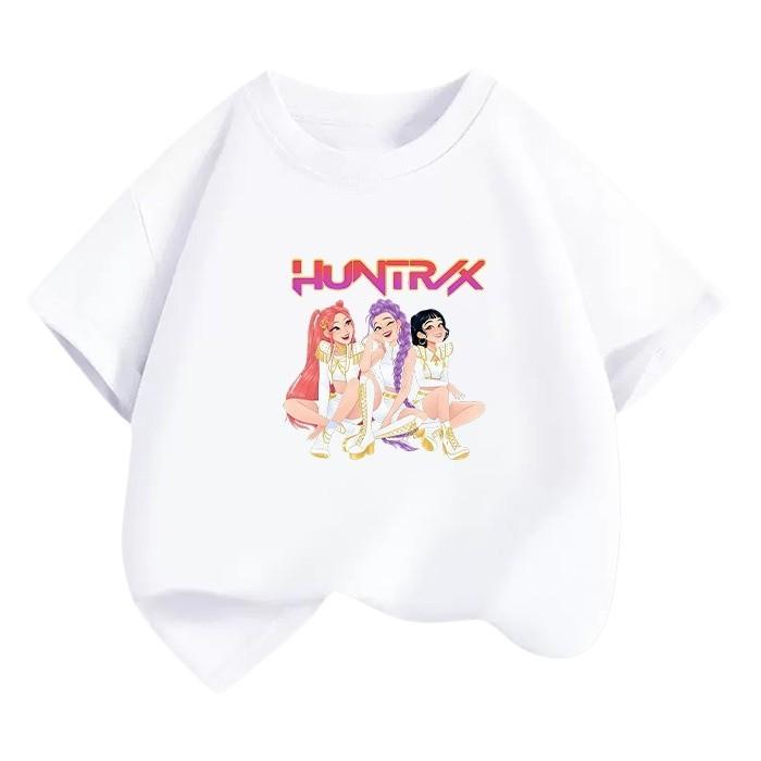 Cotton Soft Kids Girls Kpop Hunters Zoey Mira Rumi Print T-shirt 110cm белый