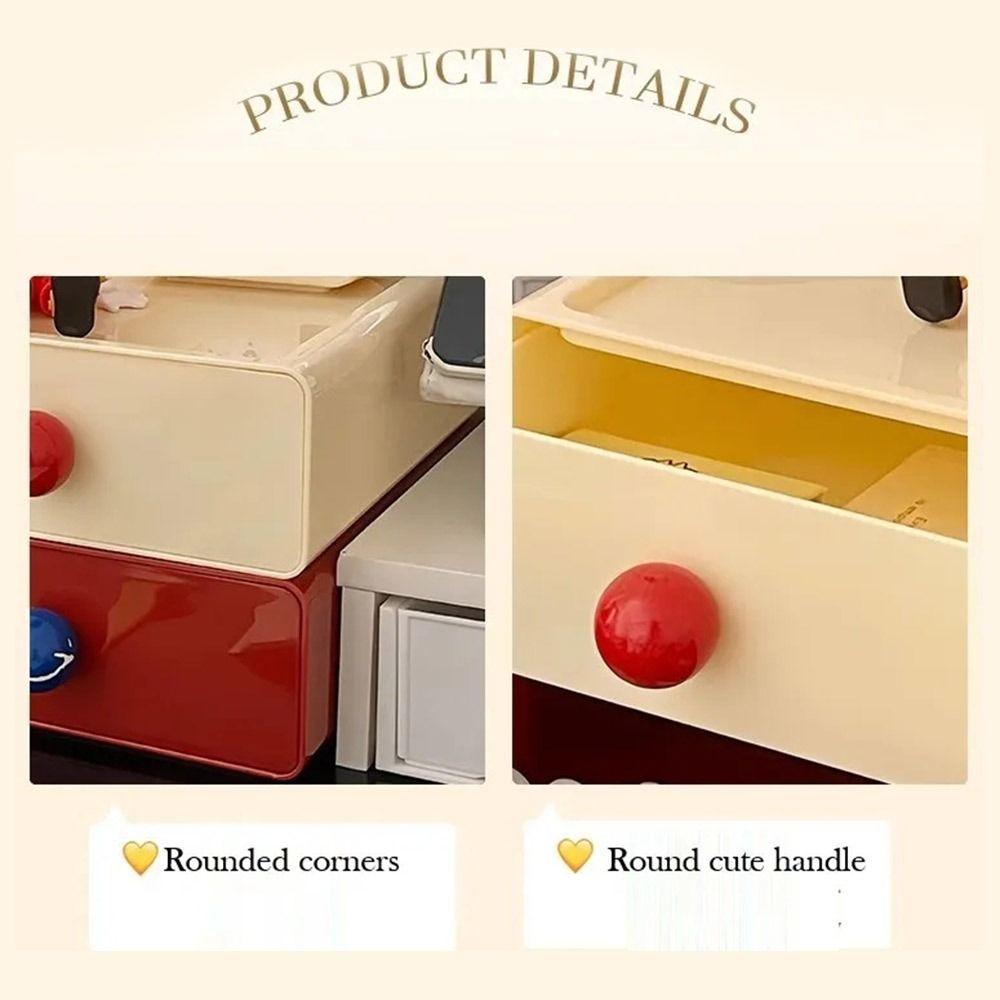 Stackable Cosmetics Storage Box Dopamine Stationery Storage Rack Desk Organizer Box  Home Office