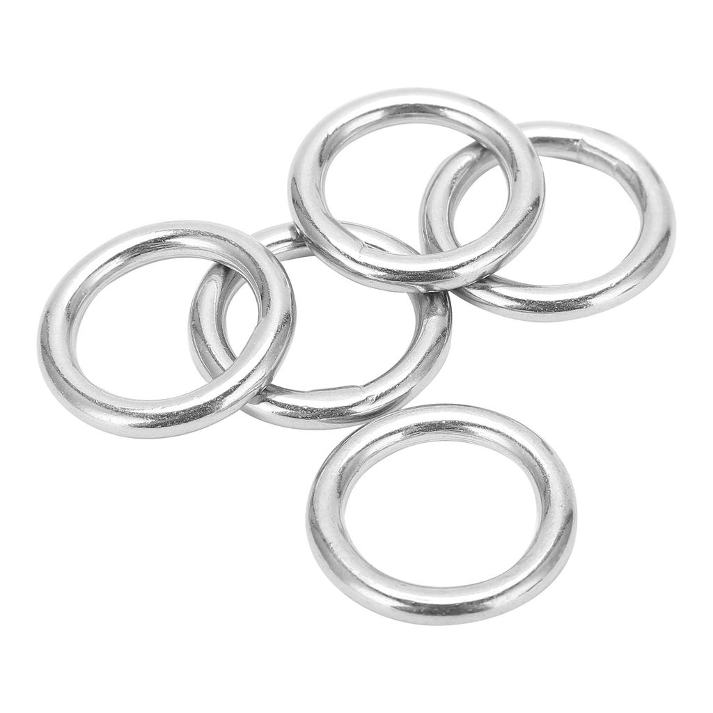 5pcs Round Rings Welded Stainless Steel Sturdy Hoop for Navigation Boats Outdoor