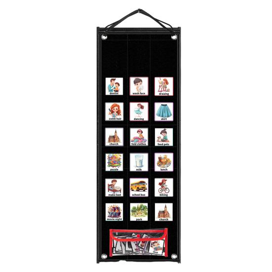 1 Set Kids Visual Schedule Chart 2-in-1 Daily Chore Routine Learning Tool Folding Kid Visual Timeline for Home School