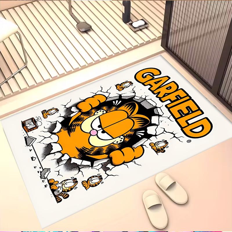 Garfield Print Rug, Washable Floor Carpet, For Entryway Dorm Laundry Room Office Study, Home Decor Birthday Christmas Gift