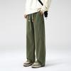 American trendy casual pants men's loose straight khaki overalls spring and autumn drape wide-leg trousers