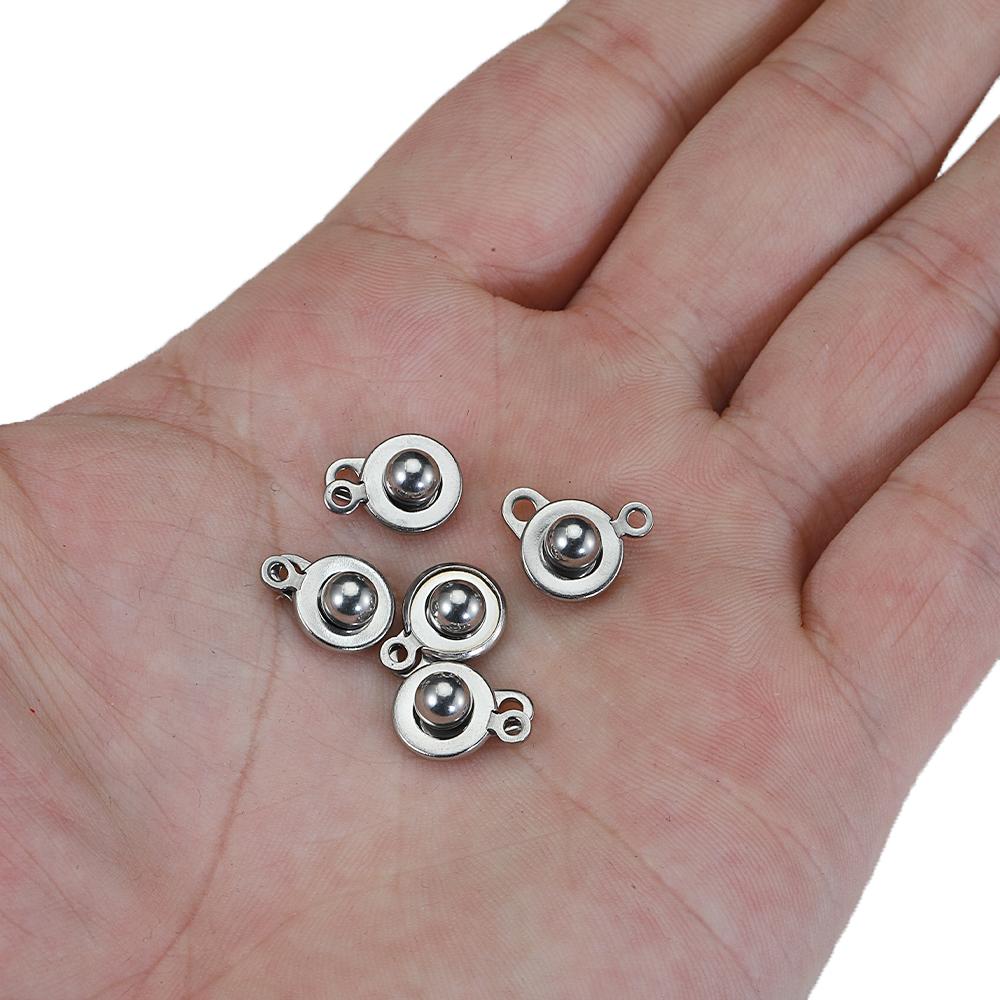 5/10 Stück Edelstahl-Druckknopfverschlüsse für Schmuckherstellung, ideal für DIY-Armbänder und Halsketten.