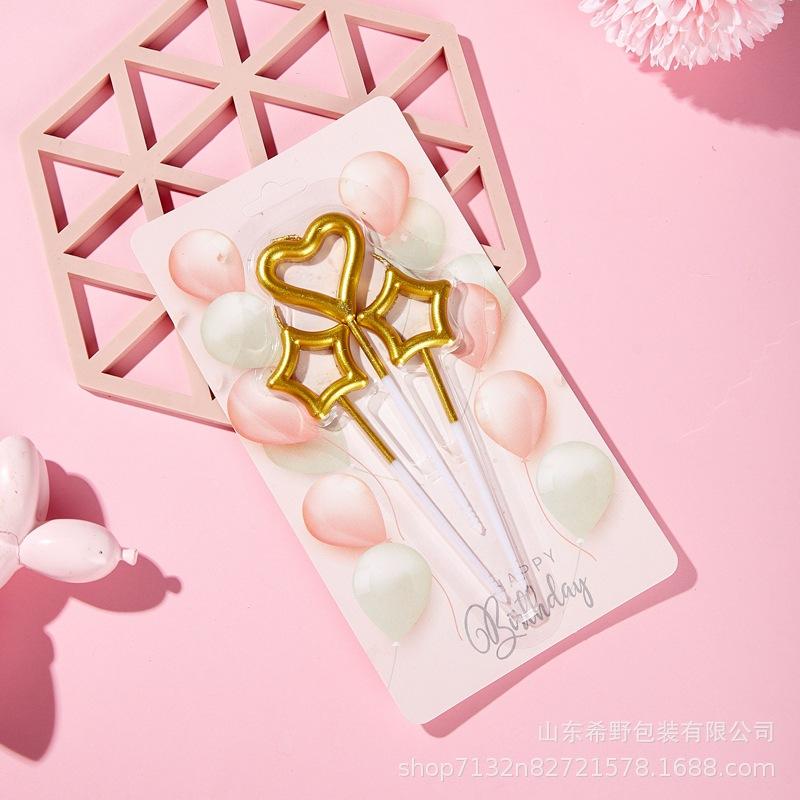 3-Piece Heart  Star Candle Set Wedding  Birthday Cake Decorative Candles Romantic Valentine s Day Cake Arrangement Candles