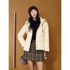 JIUZI Anna Kou Women's Minimalist Hooded White Duck Down Puffer Jacket