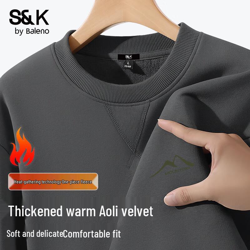 Baleno Men's S&K Series Retro Heavyweight Fleece-Lined Sweatshirt