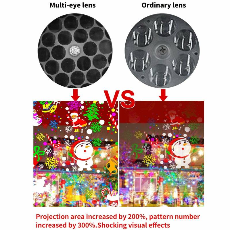 16 Pattern Motion Christmas Landscape Light Projector Led Spotlight Waterproof Rotational Projection