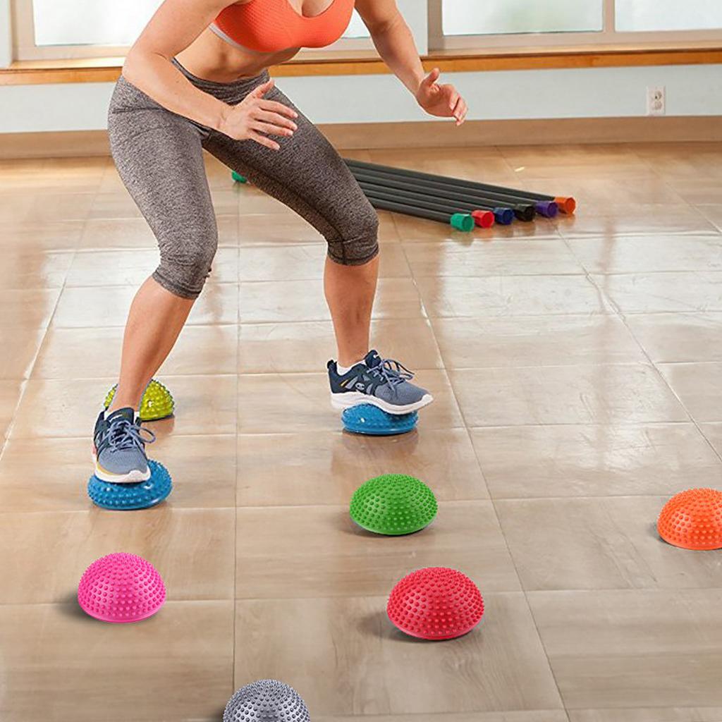 PVC Inflatable Half Yoga Balls Massage Point Fitball Exercises Trainer Fitness Balance Ball