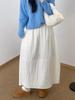 Women's Japanese Retro 3D Textured Quilted A-Line Midi Skirt for Autumn/Winter.