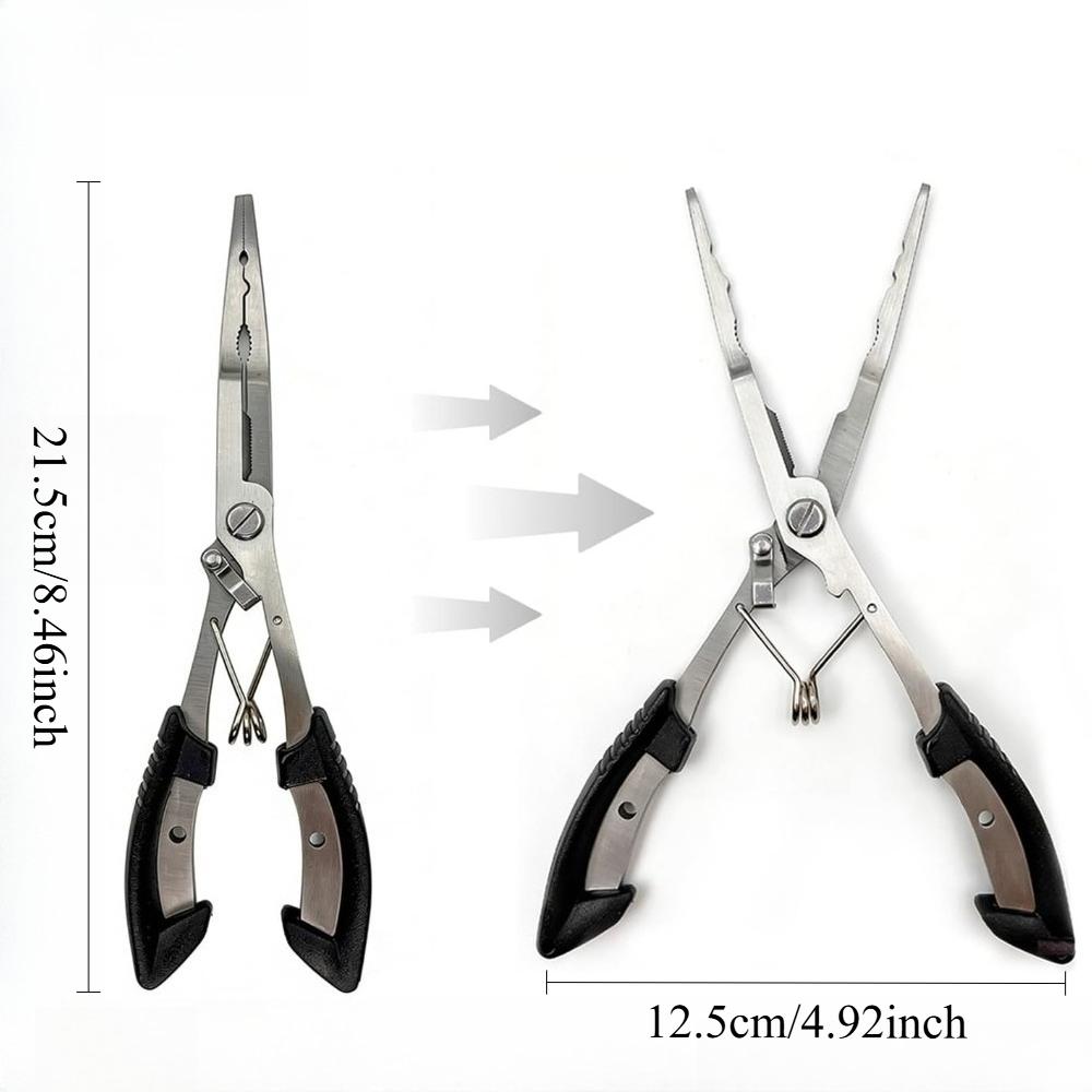 8.4-inch Multifunctional Fishing Pliers with Long Nose Pliers for Removing Fishing Hooks, Equipped with A Safety Lanyard