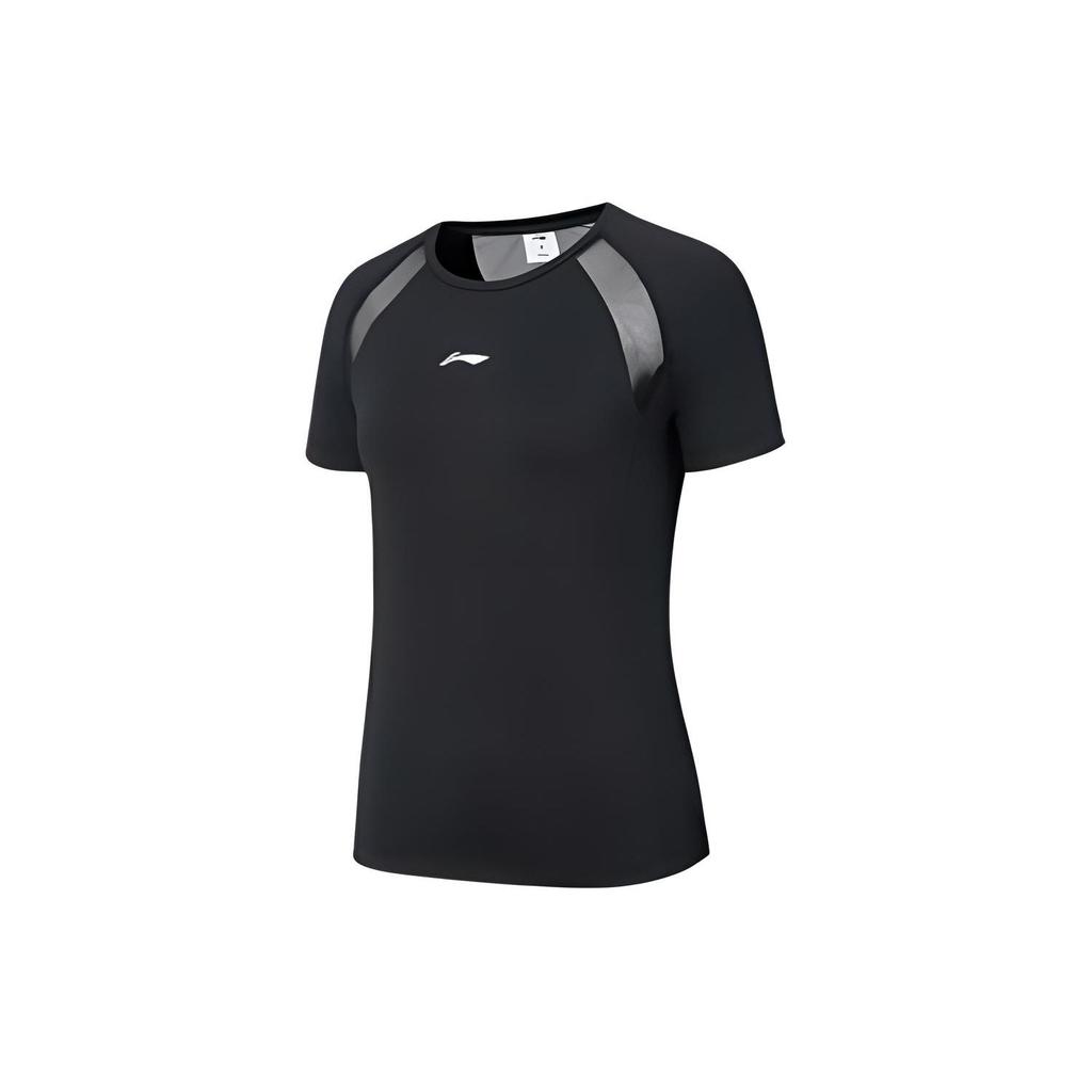 Li Ning Plain Hollow Breathable Sports Short Sleeve T-Shirt Women Tops Black YTST042-3