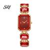 Fashionable Women Watch Ladies Bracelet Quartz Sparkling Rhinestone Rectangular Dial Faux Diamond Wristwatch for Elegant Jewelry Timepiece Stylish