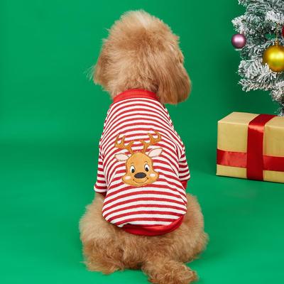 Embroidered Deer Christmas Dog Sweater - New Autumn/Winter Pet Wool Wear for Teddy