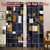 2D FLAT PRINTING 2pcs Curtains (Without Rod) Abstract Geometric Grid Modern Curtains&Window Treatment Versatile Polyester