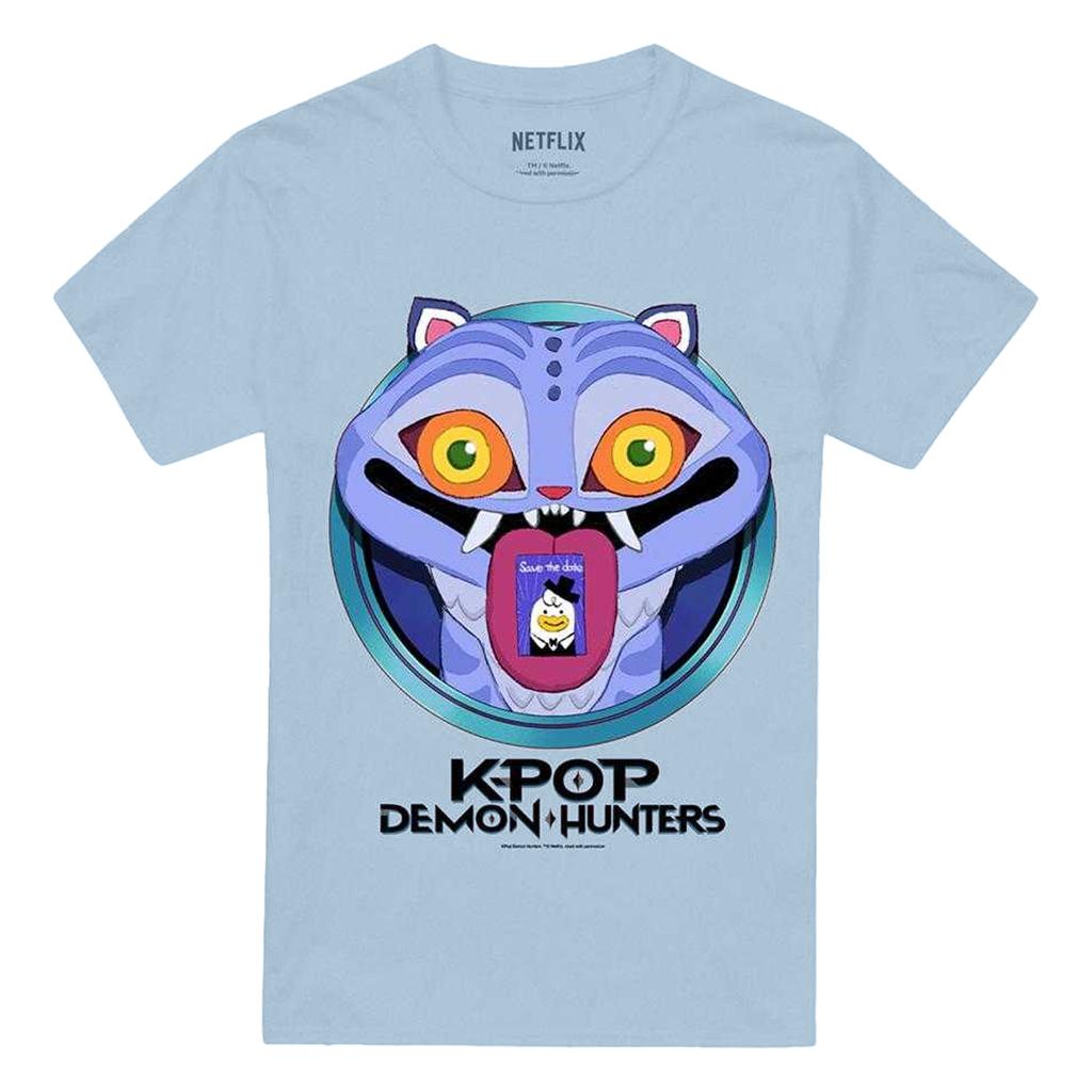K-Pop Demon Hunters Unisex Adult Save The Date Derpy Tiger Cartoon T-Shirt