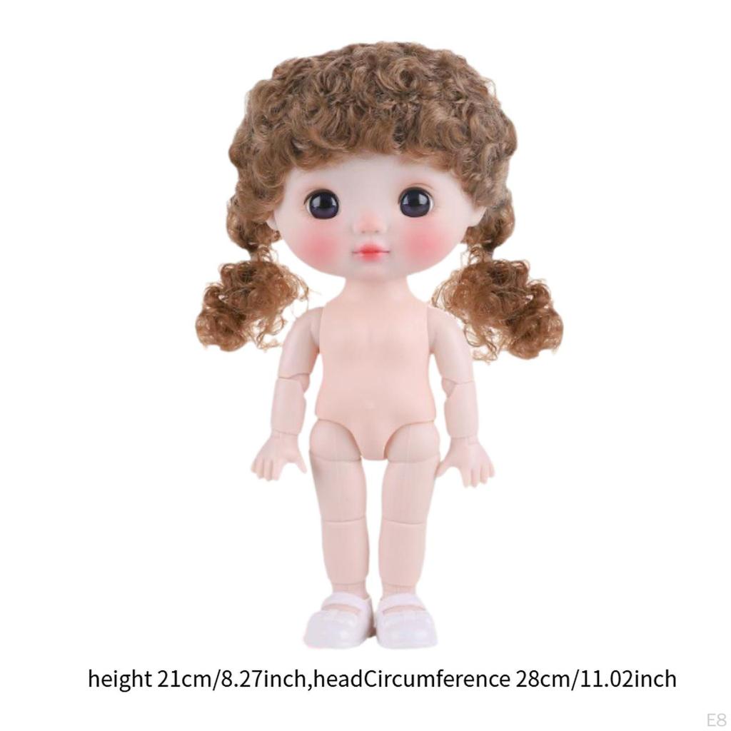 21cm BJD Doll with Footwear Interactive Design Movable Joints Educational Toy for Girls Gift Holiday