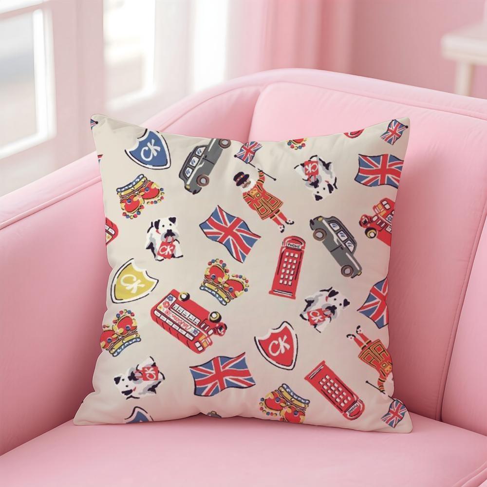 LOVE England Printed Cushion Cover Comfortable Reversible Pillow Cover Ideal for Car Sofa Bedroom & Beyond