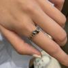 Vintage 925 Elegant Sterling Silver Heart Lock Open Adjustable Ring Women For