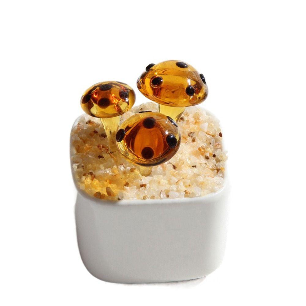 Creatieve Handgemaakte Glazen Potplanten Bloemen Ornament Platte Bodem Schattige Mini Bonsai Levendig Draagbaar Glazen Boeket Beeld Thuis