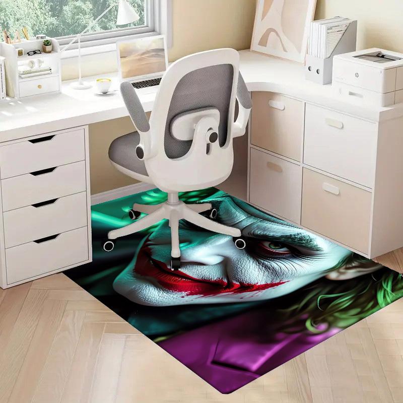 1pc Office Carpet Chair Mats Joker Clown Makeup Artwork Perfect for Office Chairs, Living Rooms, Or Bedrooms,Polyester Carpet.HDT251