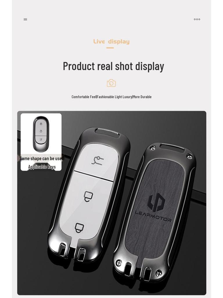 2023 Leapmotor Key Case for T03, C11, S01, C01 - Metal Buckle Bag for Men & Women