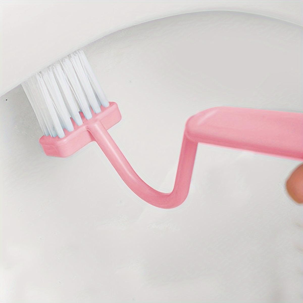 1PC S-type Toilet Brush, Japanese Style Dead Corner Cleaning Brush Creative Toilet Brush Plastic Curved Brush Toilet Cleaning Brush