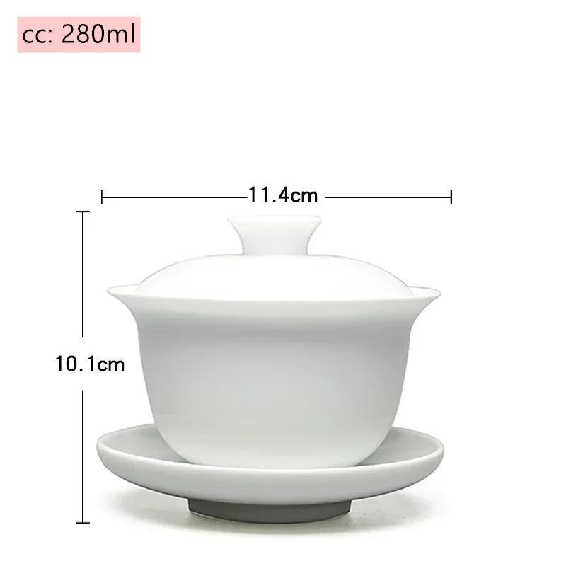 Jingdezhen White Porcelain Gaiwan Tea Cup Blue and White Porcelain Tea Maker Ceramic Handpainted Tea Bowl Tea Set Supplies