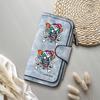 Gothic Clown Print Long Wallet Cool Punk Leather Card Holder Fashion Casual Portable Zipper Purse for Daily Use