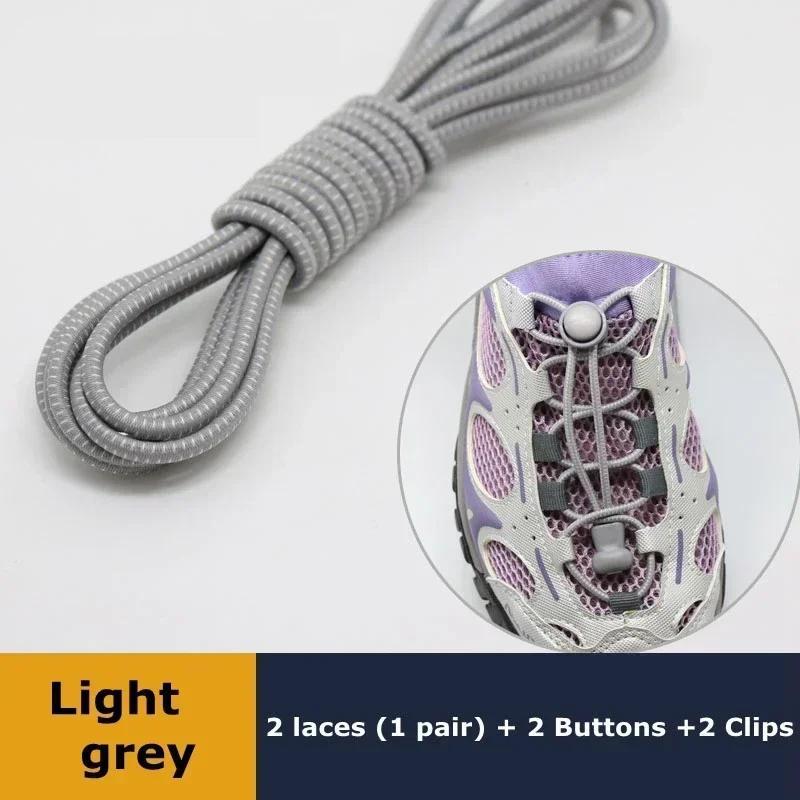 1 paire de lacets élastiques sans nœuds pour chaussures de sport, lacets ronds extensibles et verrouillables, pour tennis, adultes et enfants