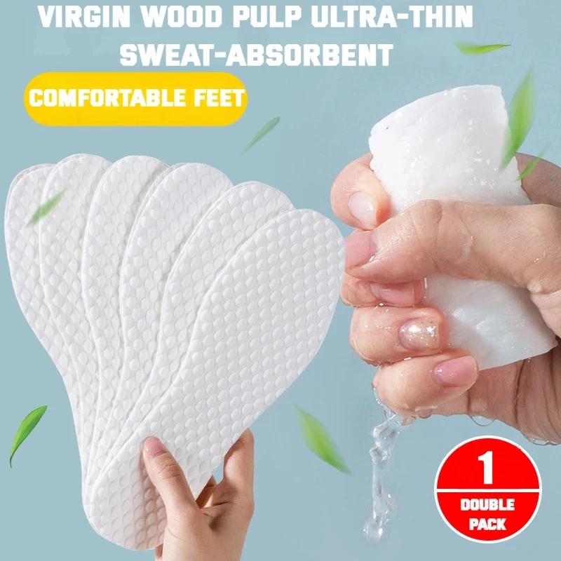 5Pair/Pack Nature Wood Pulp Insole Men Woman Thin Sports Shoes Sole Breathable Sweat Soft Comfort Shoe Pads Disposable Insoles