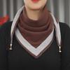 Milan's Two-tone Knitted Triangle Scarf with Decorative Ends