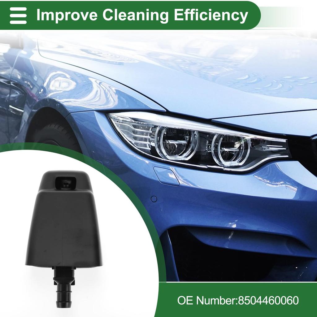 Motoforti Headlight Washer Nozzle, Headlamp Washer Jet Sprayer for Toyota Land Cruiser 1998-2007, Plastic, Black, No. 8504460060