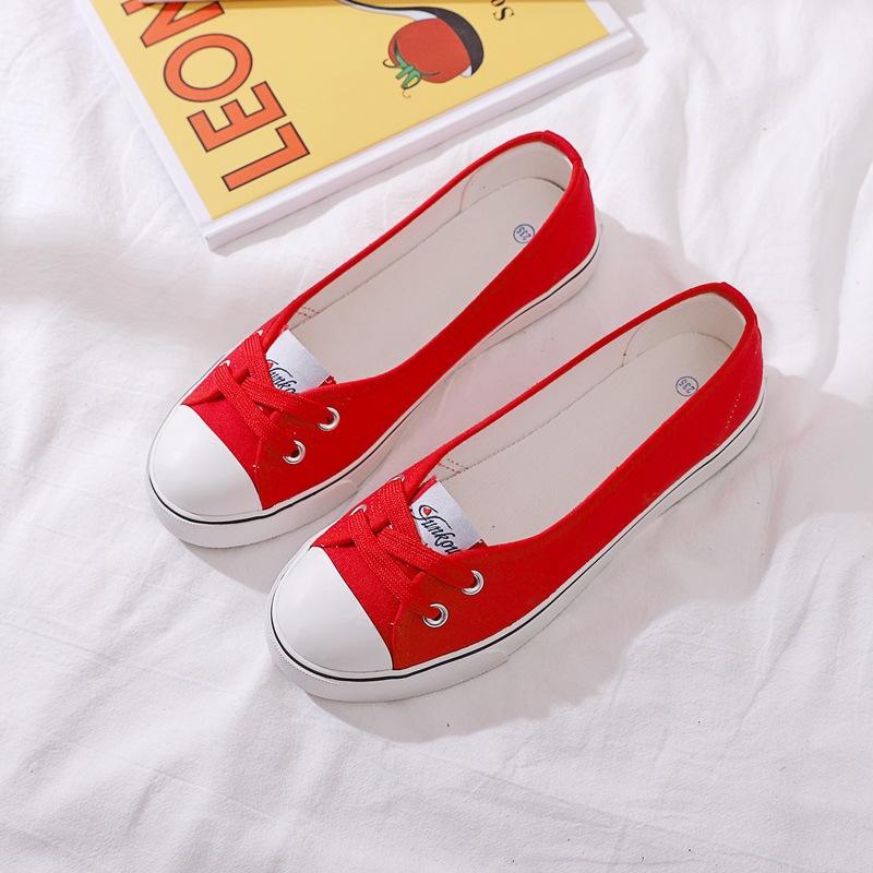 Fashion Women Shoes Ballet Flats Loafers Casual Breathable Women Flats Slip On Fashion 2025 Canvas Flats Shoes Women Low Shallow Mouth