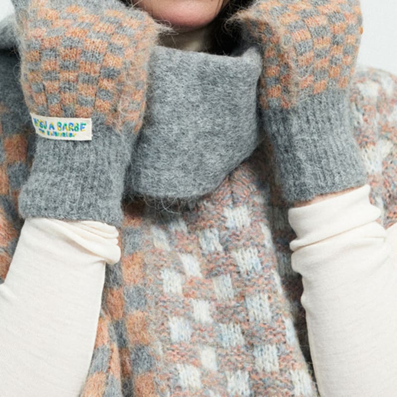 

MISU A BARBE ПЕРЧАТКИ-ПОЛОТЕНЦА МУЛЬТИ СЕРЫЙ MULTI GREY