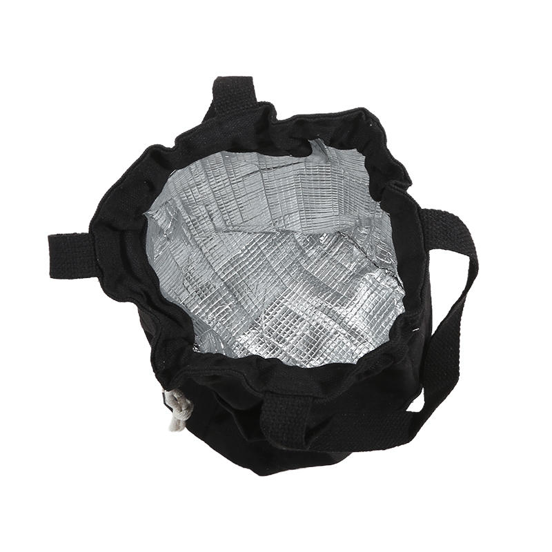 1pc Drawstring Canvas Insulated Lunch Bag Aluminium Foil Thermal Bento Box Tote Cooler Handbags For Office Outdoor Picnic