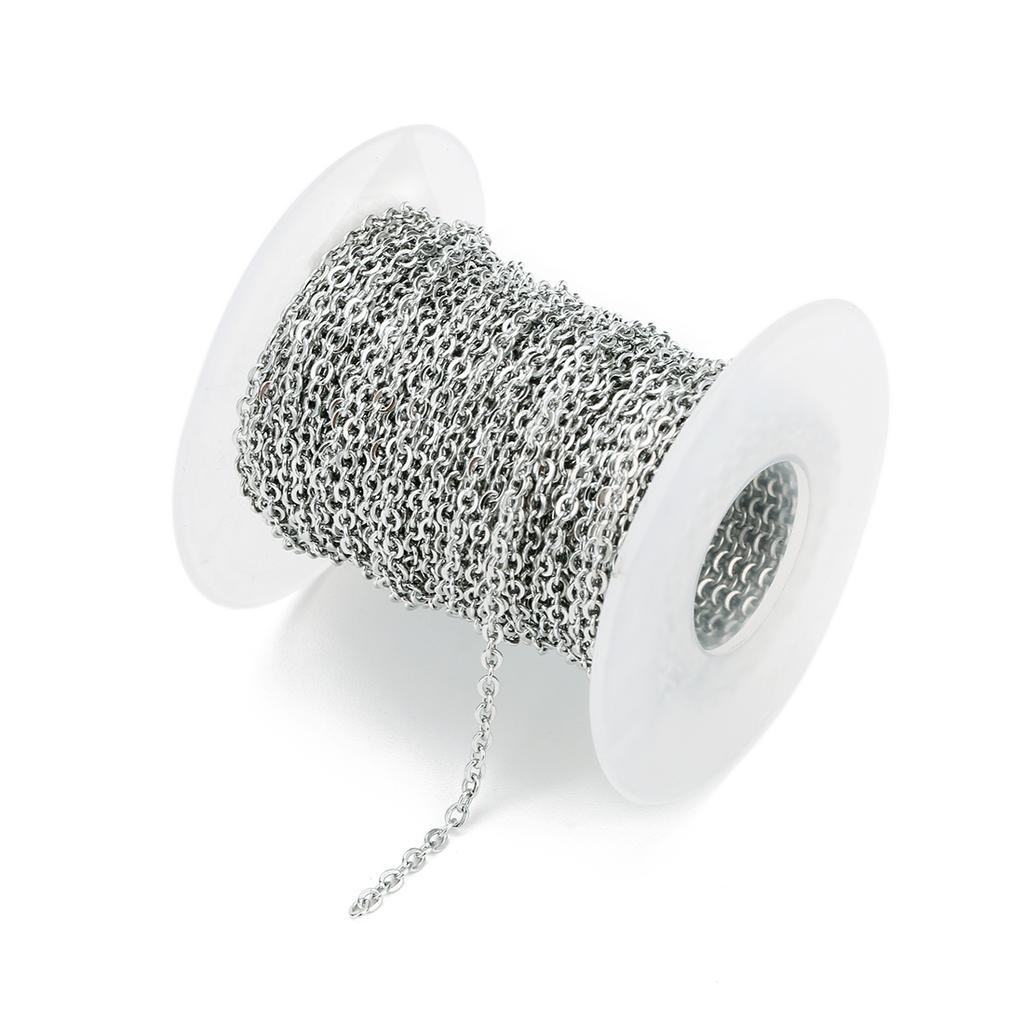 10yards/roll Stainless Steel Chains 1/1.5/2/2.5/3mm Twist Link Chain for Jewelry Making DIY Necklace Bracelet Supplies Wholesale