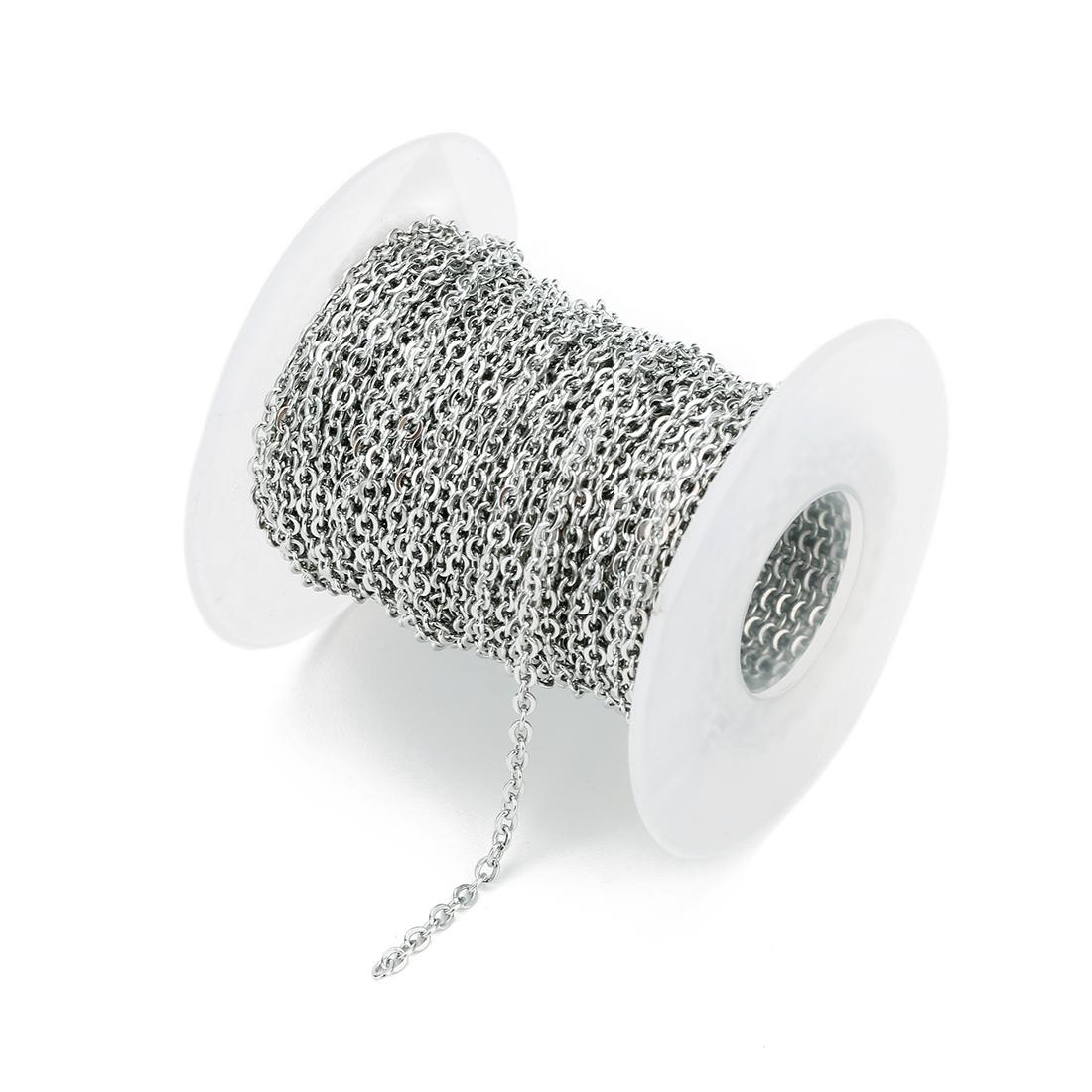 

10Yards/roll 1/1.5/2/2.5/3mm Stainless Steel Cable Chains Bulk Fit Necklaces Bracelets Link Chain For Jewelry Making Materials 1.5mm