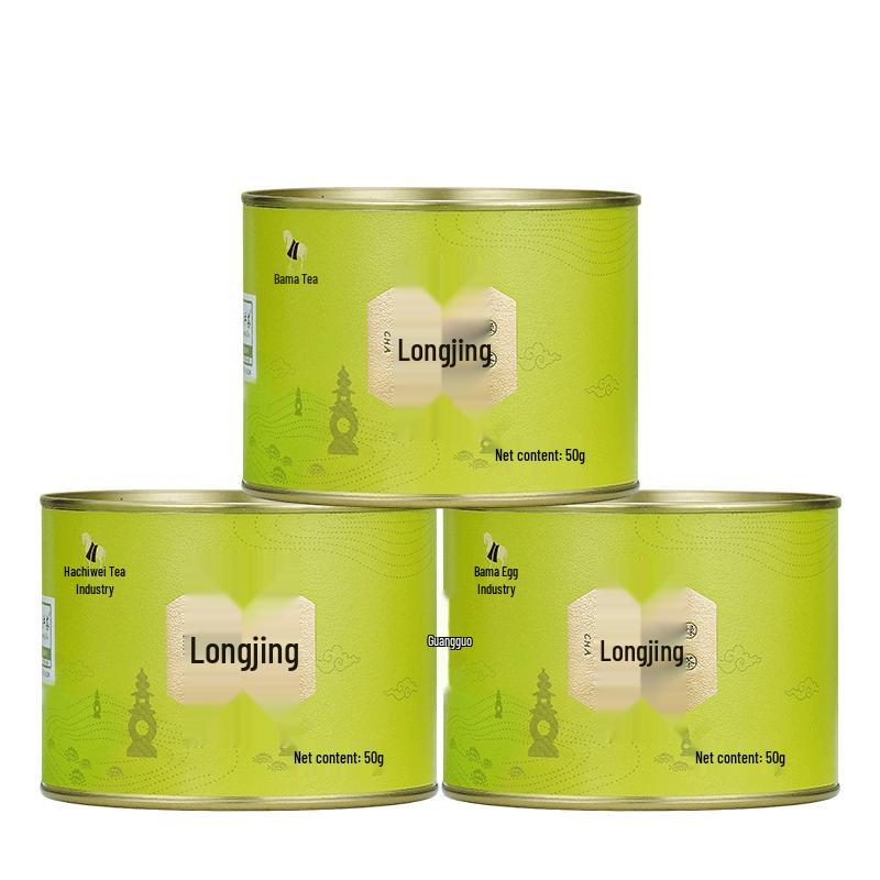 Bama Tea Yuezhou Longjing Green Tea - Pre-Rain, 3x50g Cans