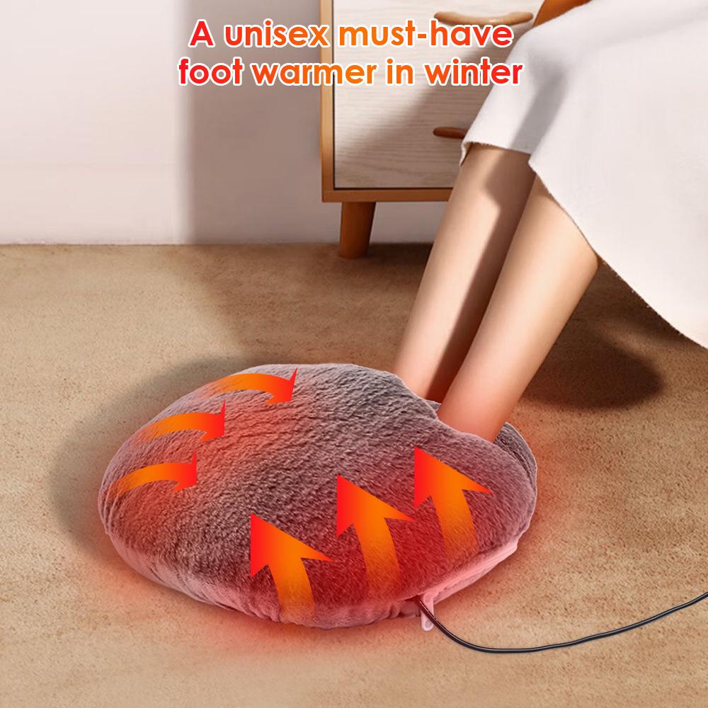 Plush Electric Foot Warmer: USB-Powered Heated Winter Shoes for Cozy Feet
