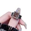 Cool Dark Punk Letters Slightly Inlaid Zir*****Pen Ring Female Cold Wind Personality Exquisite Ring