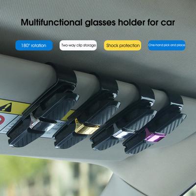 Auto-Visier-Clip, einfache Installation, 180-Grad-Drehung, stoßfest, Schwamm, Dual-Clip, guter Organizer, Auto-Zubehör, Auto-Sonnenblende, Brillenhalter für Auto