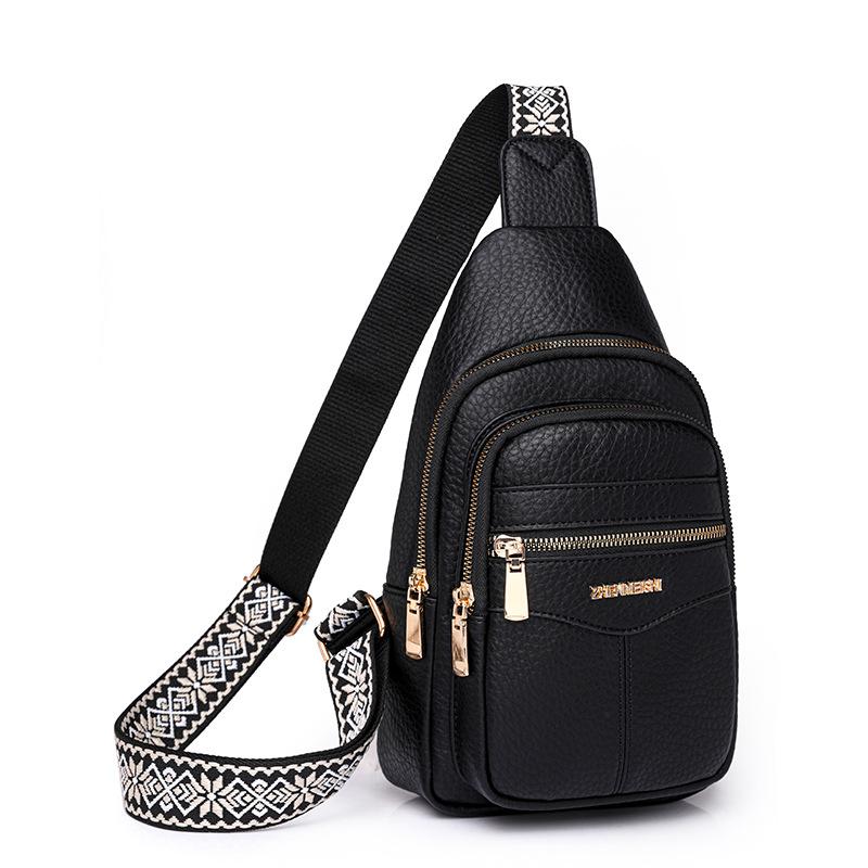 Měkká kožená náprsní taška Dámská crossbody taška Barevná taška přes rameno Sportovní taška přes rameno Dámská náprsní taška