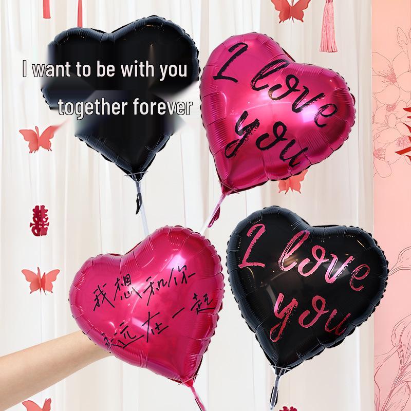 Heart-Shaped Wedding Engagement Photo Props & Balloons Set
