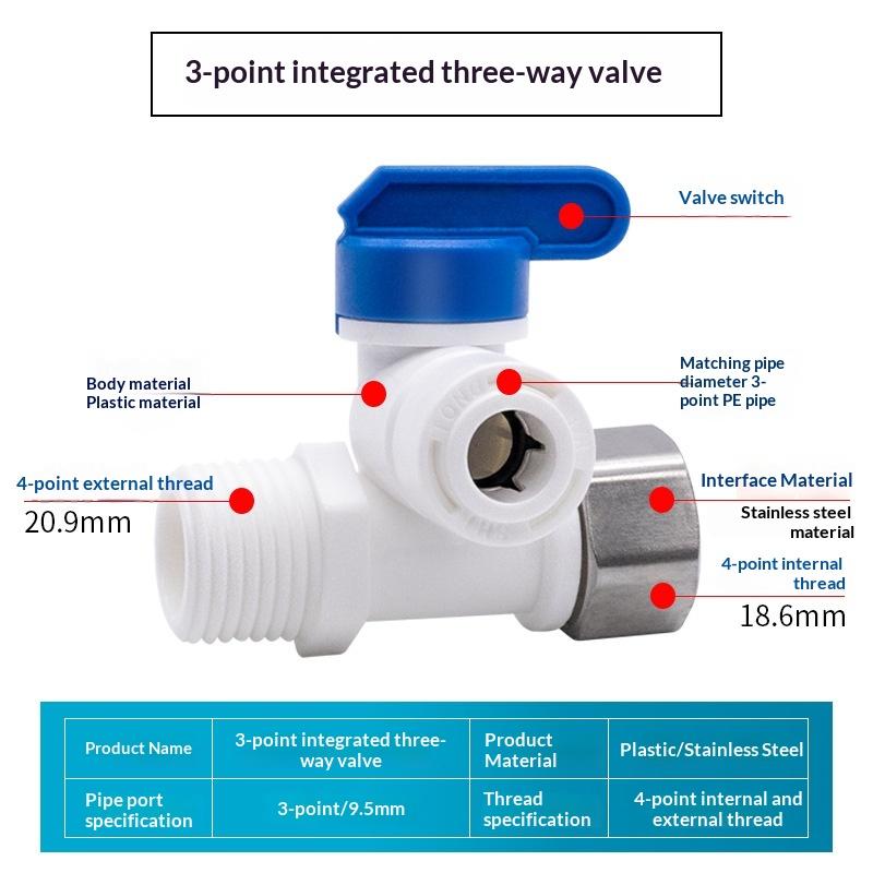 1/2'' Thread To 1/4 3/8 Tube Water Adapter RO Feed Ball Valve Faucet Water Filter Reverse Osmosis System For Water Purifier Tap