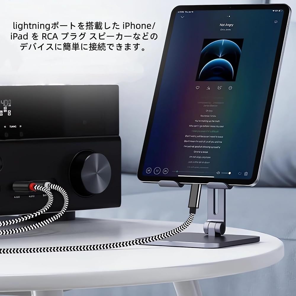 Lightning RCA audio conversion cable 1m for iPhone with stereo mini plug HiFi quality for speakers amplifiers DVD players