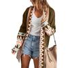 Shi Ying Ethnic Style Printed Knit Cardigan for Women - Autumn/Winter Collection